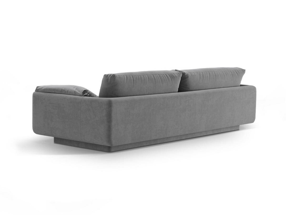 SOFA Torino aus Samt hellgrau 3 Sitzplätze - Hellgrau, Textil (103/83/220cm) - Micadoni