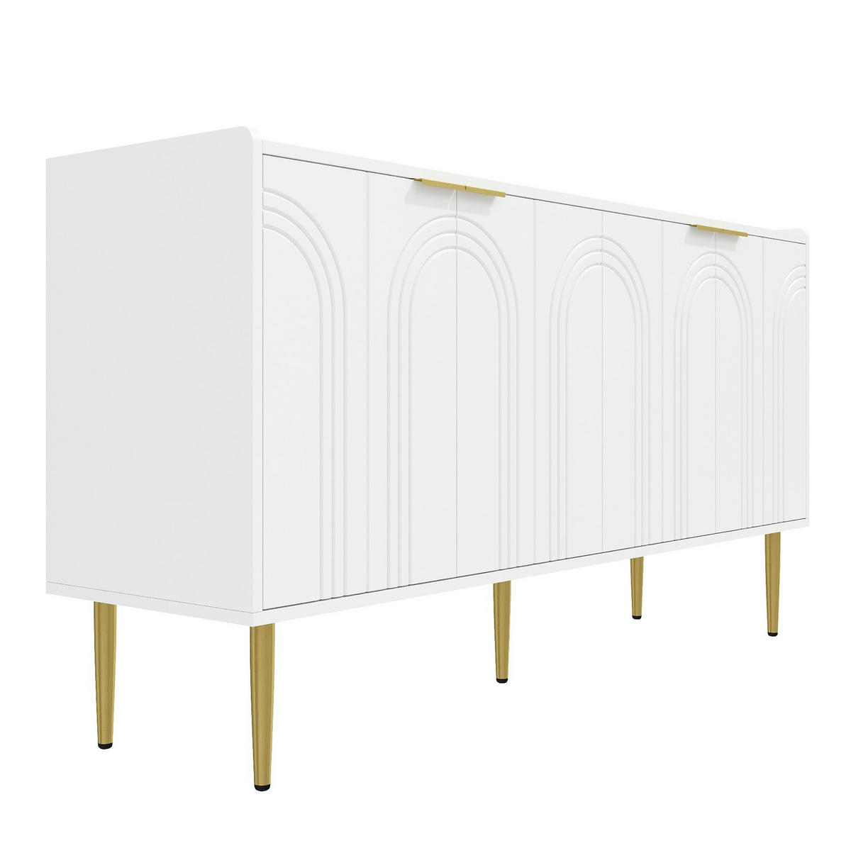 KOMMODE 140/75/38 cm Weiß aus MDF mit verstellbaren Einlegeböden - Weiß, Holzwerkstoff (38/75/140cm) - OKMYHOME