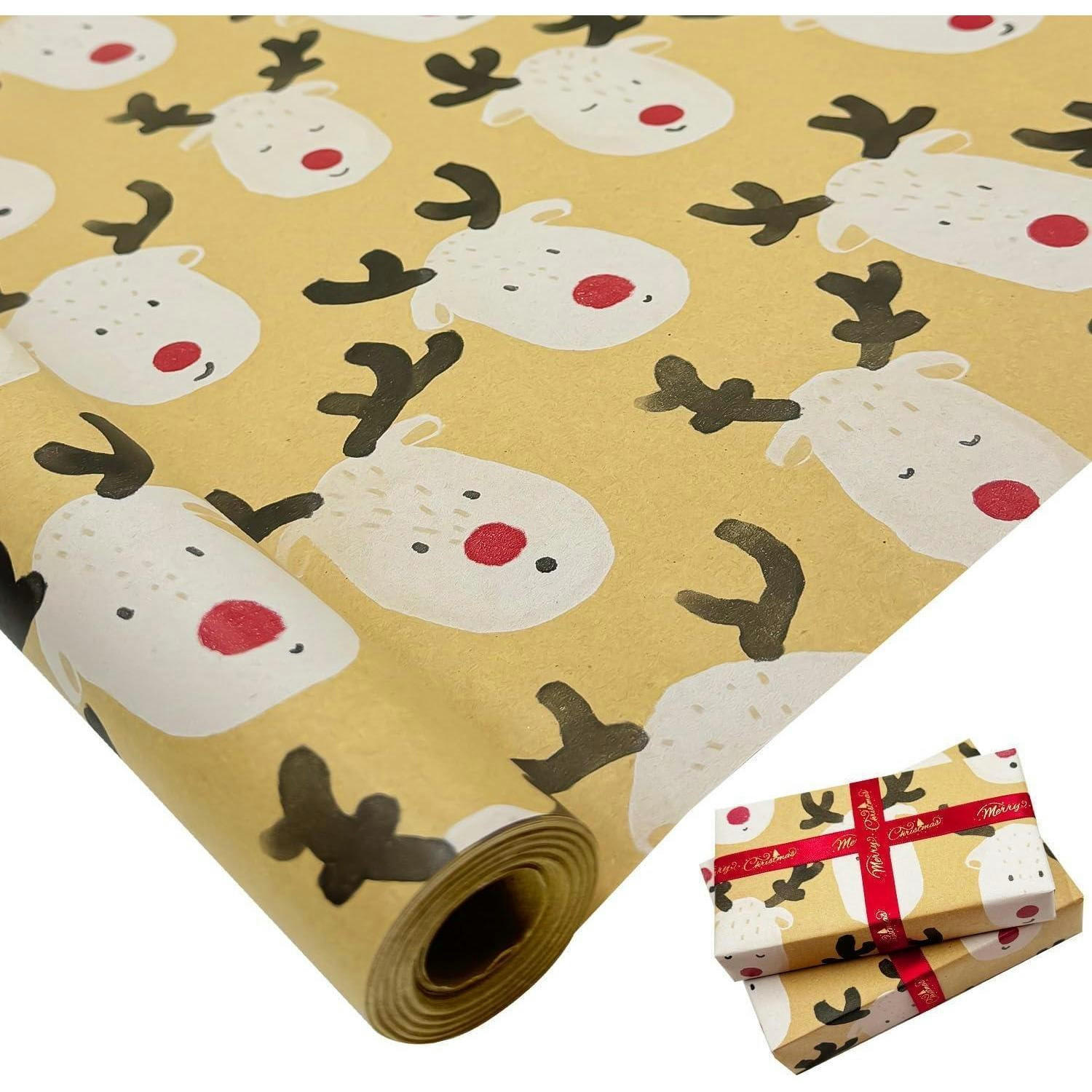 GESCHENKPAPIERROLLE Elch Design 76 cm x 12 m - Multicolor, Papier (76/1/1200cm)