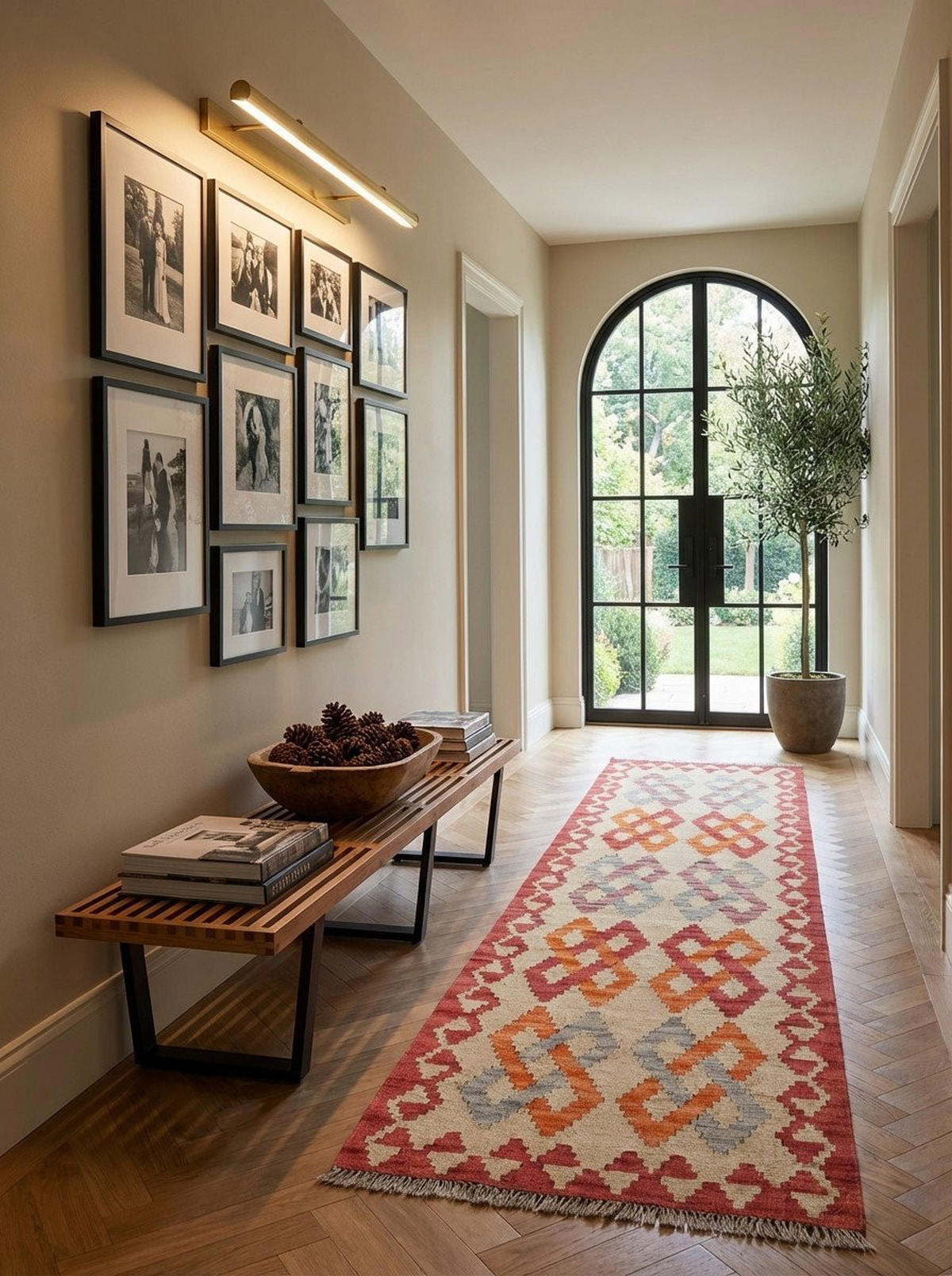 HANDWEBTEPPICH Kelim Gashgai Beige 193/57 cm Schurwolle - Beige, Textil (57/193cm) - Looma