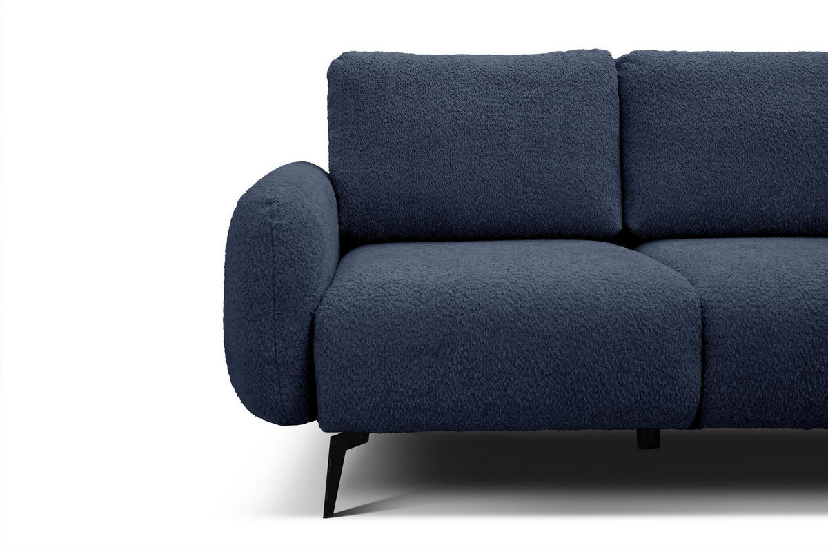 SOFA FEBE 2-Sitzer, marineblau - Blau/Schwarz, Holz/Textil (160/82/96cm) - Courtois Laville