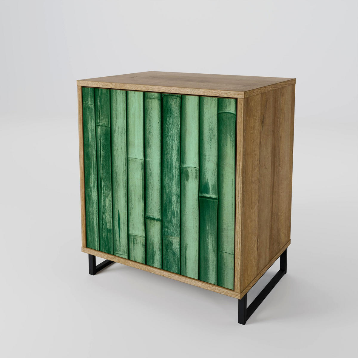 SIDEBOARD NATURAL GREEN, Eichefarben, 57,5x42x57,5 cm, Ohne Füße - Eichefarben/Multicolor, Holzwerkstoff (57.5/57.5/42cm) - SpaceRebels