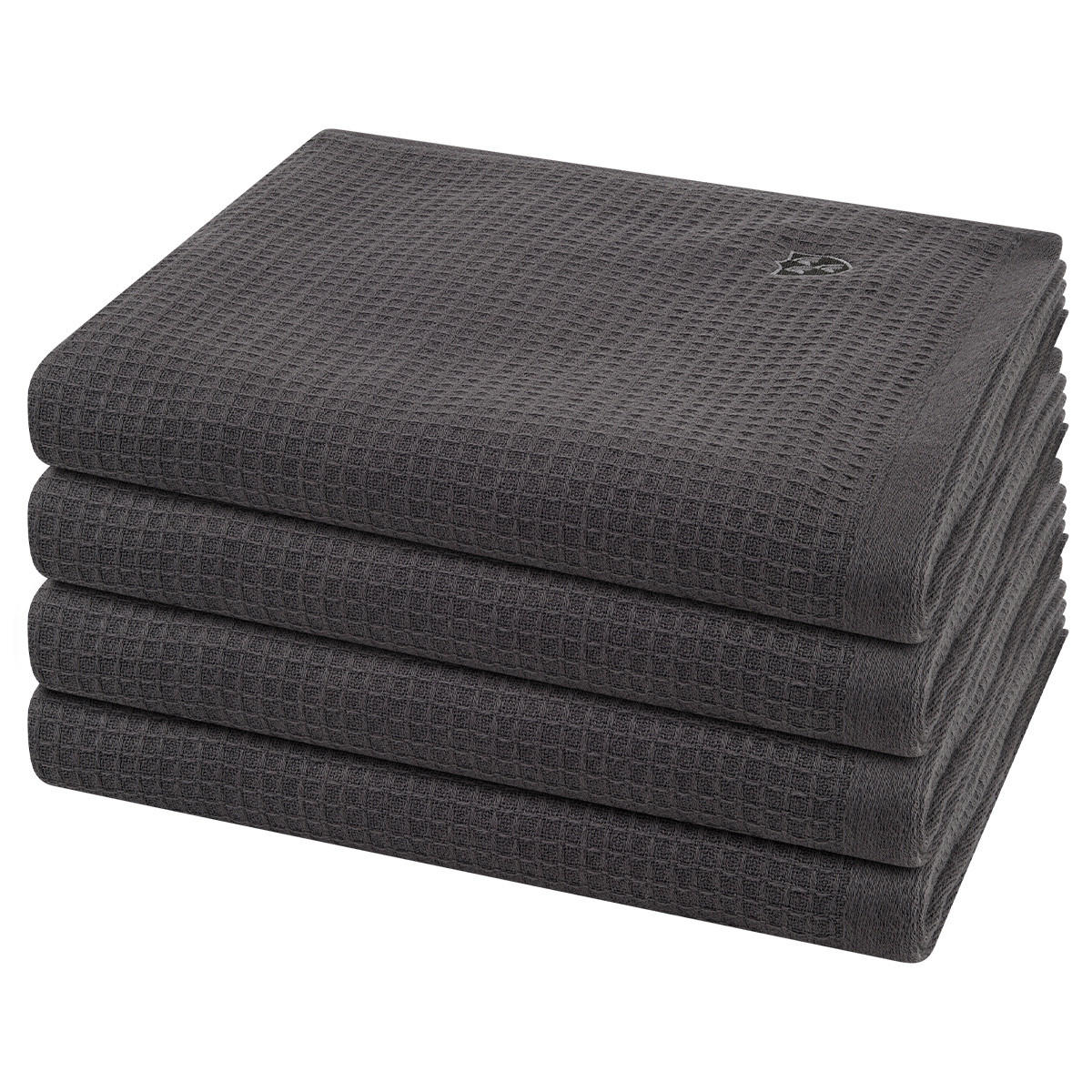 HANDTUCH Pique 4er-Set - Dunkelgrau, Textil (50/100cm) - Ross
