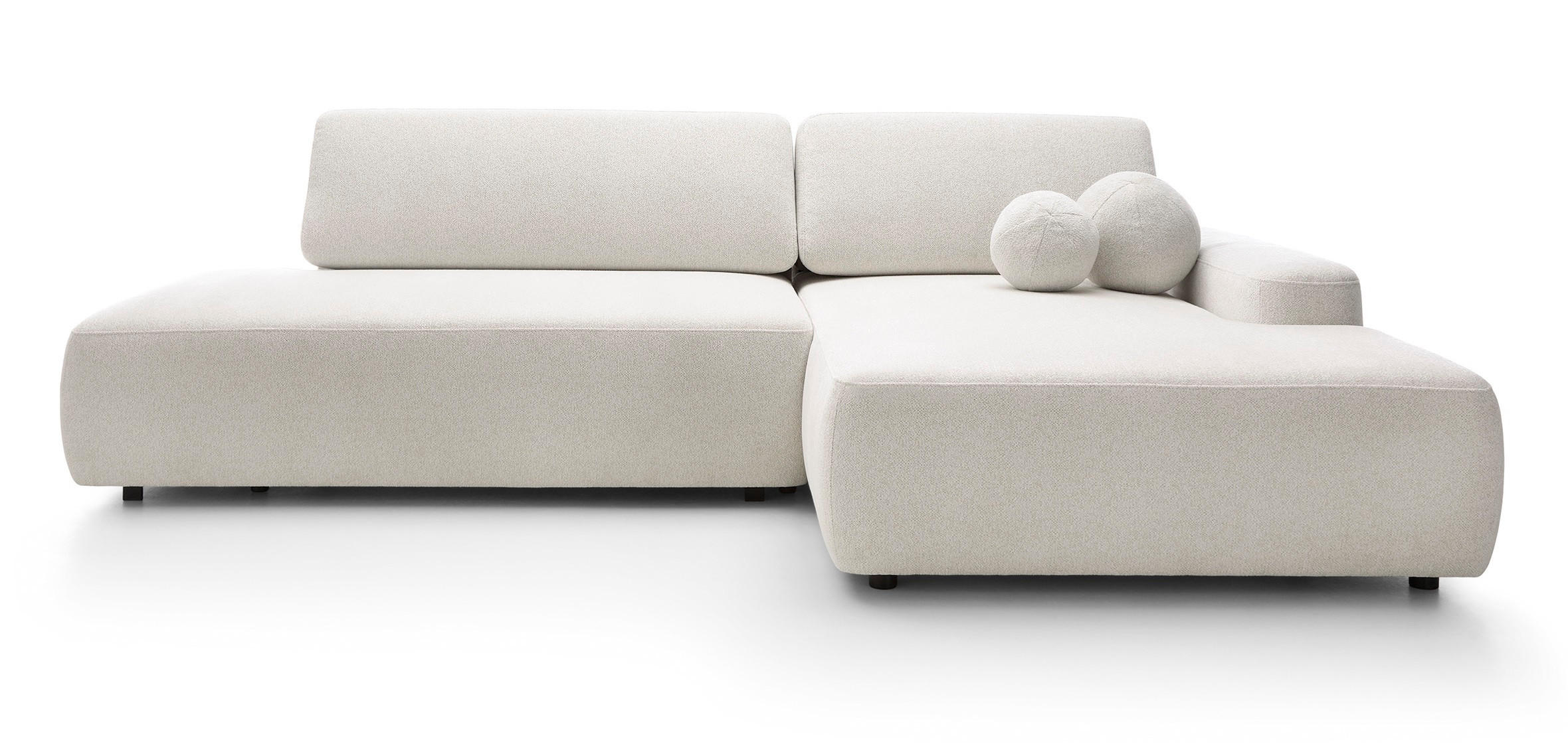 ECKSOFA 275 cm mit Schlaffunktion Orea O, Rechts, Creme - Creme, Holz (164/276cm) - Emporius