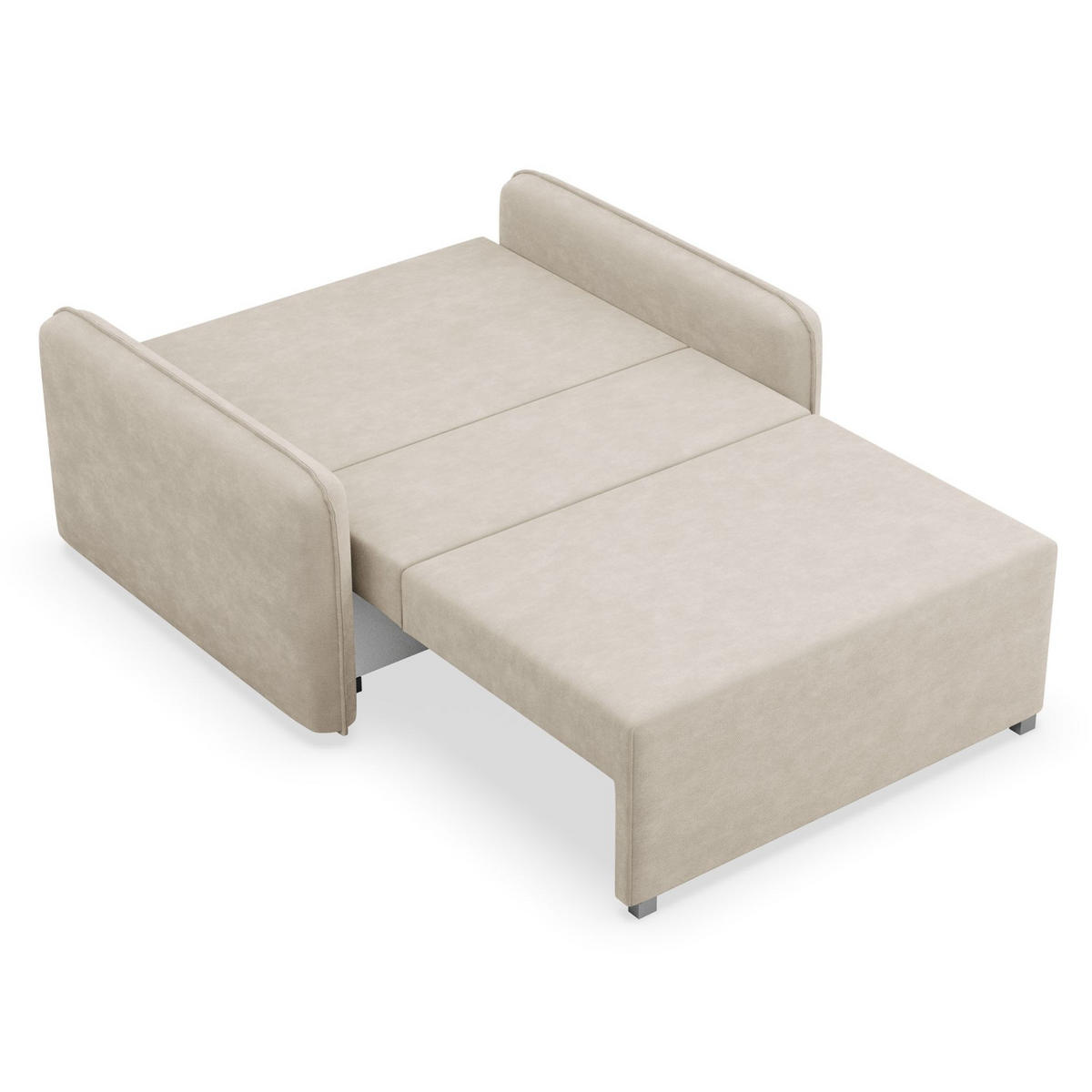 2-SITZER SCHLAFSOFA Duelia Beige, hydrophobe Chenille - Beige/Schwarz, Textil/Metall (144/85/124cm) - Selsey