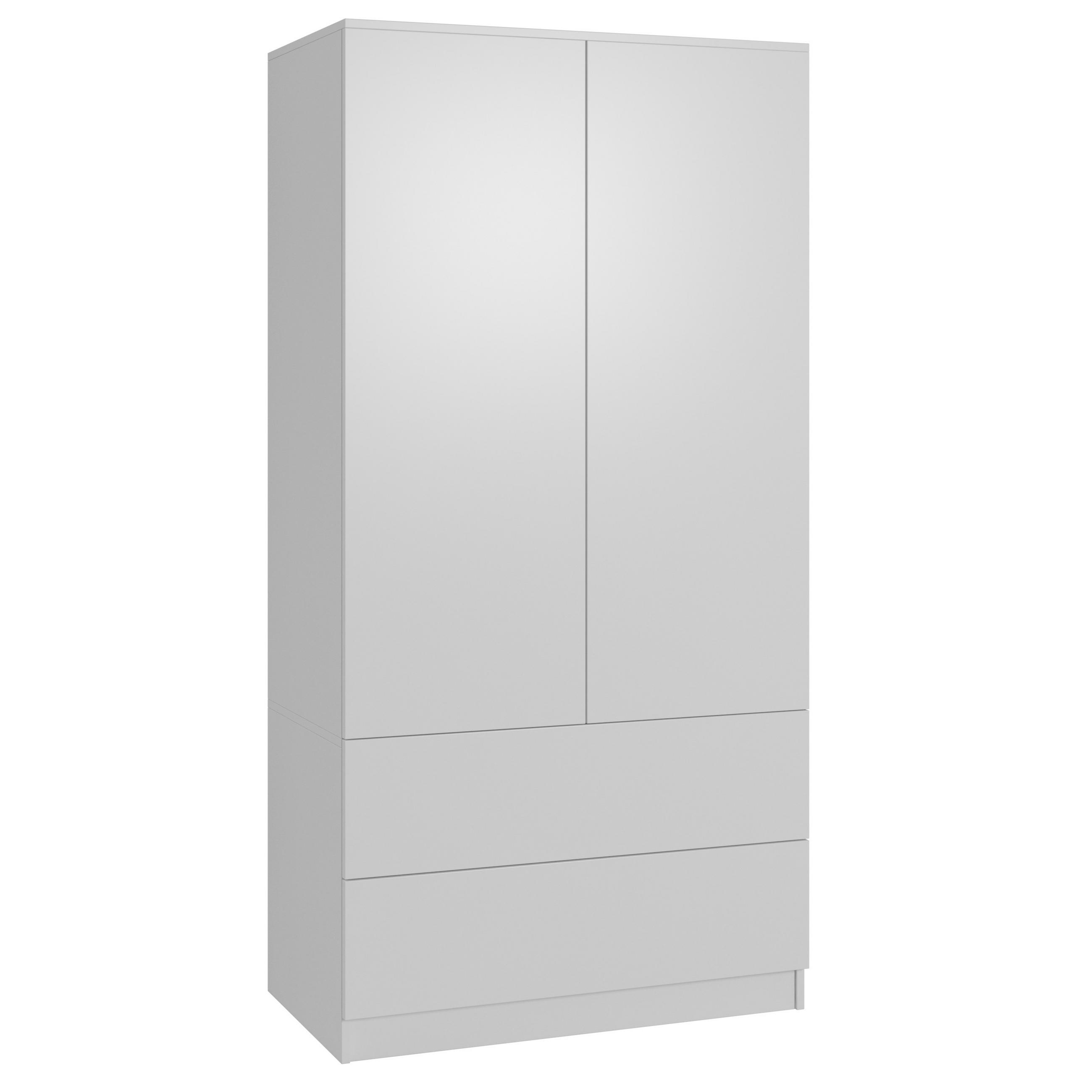 DREHTÜRENSCHRANK Classic mit 2 Türen, mit Schubladen, 90 cm, Weiß - Weiß, Textil (90/180/50cm) - Beautysofa