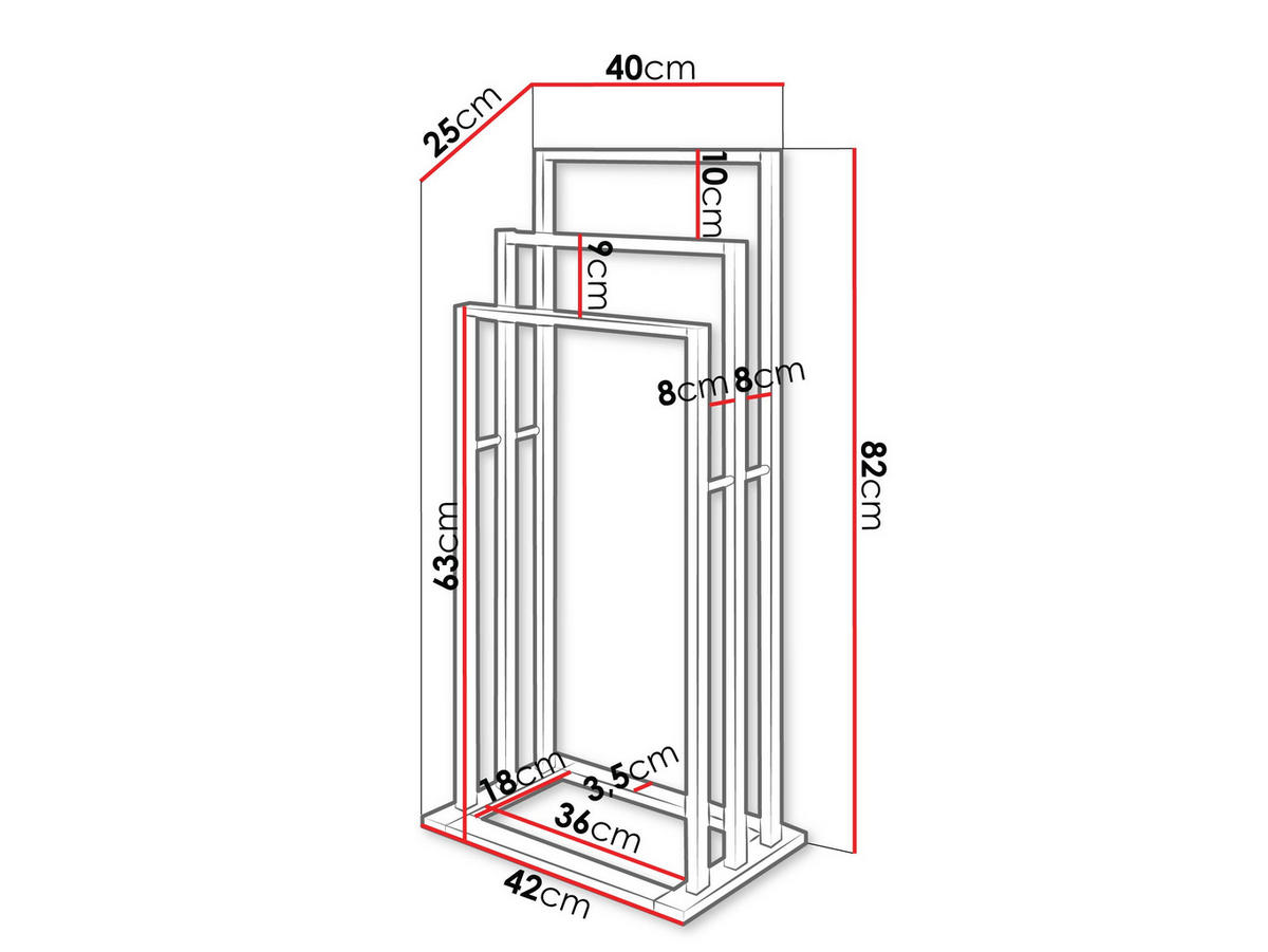 HANDTUCHSTÄNDER Kancja - Eichefarben, Holz (42/82/25cm) - MIRJAN24