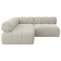 ECKSOFA modulares Sofa Samaro-L1 - 190x190x70 cm Creme Cord - Hellgrau/Creme, Holzwerkstoff/Textil (190/190cm) - ALTDECOR