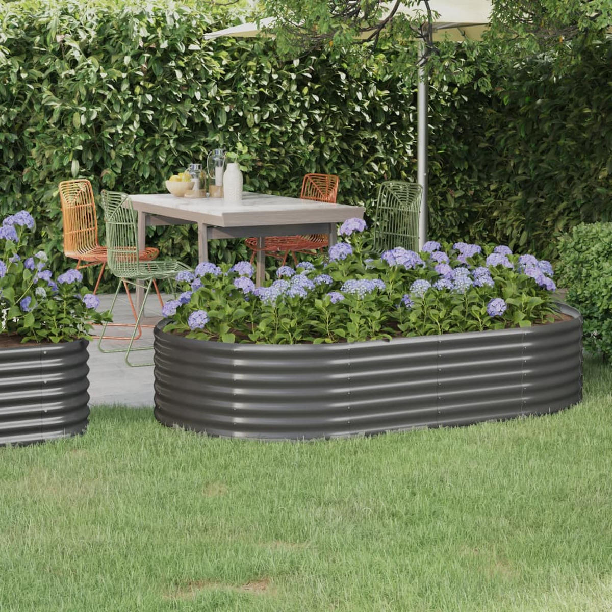 HOCHBEET Verzinkter Stahl 175x100x36 cm Grau - Grau, Metall (175/36/100cm)