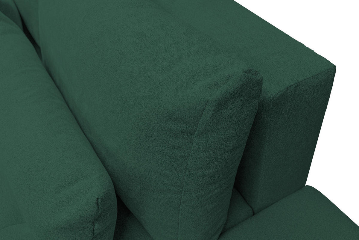 ECKSOFA Bloom mit Bettkasten und Schlaffunktion L-Form - Grün, Textil (267/185cm)