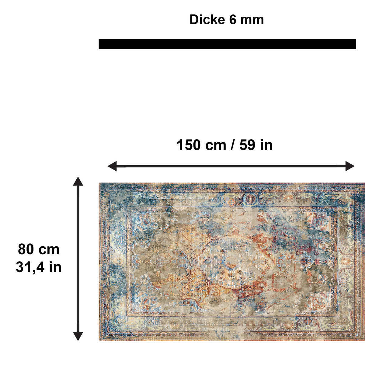 TEPPICH LANDON 80x150 cm - Multicolor, Textil (80/150cm) - Bamyum