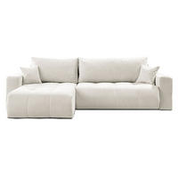 ECKSOFA Gepolstertes CLOUD mit Schlaffunktion und Bettkasten, Wind 05 - Naturfarben, Textil (277/143cm) - Lookway