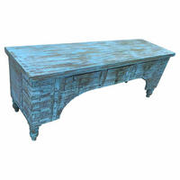 TV-LOWBOARD aus Holz, 175x45x57cm - Blau, Holz (175/57/45cm) - Wanderlust