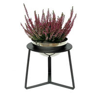 BLUMENHOCKER mit Topf Metall Schwarz/Silber 28/30/26,5 cm - Schwarz, Metall (28/26.5/30cm) - DanDiBo