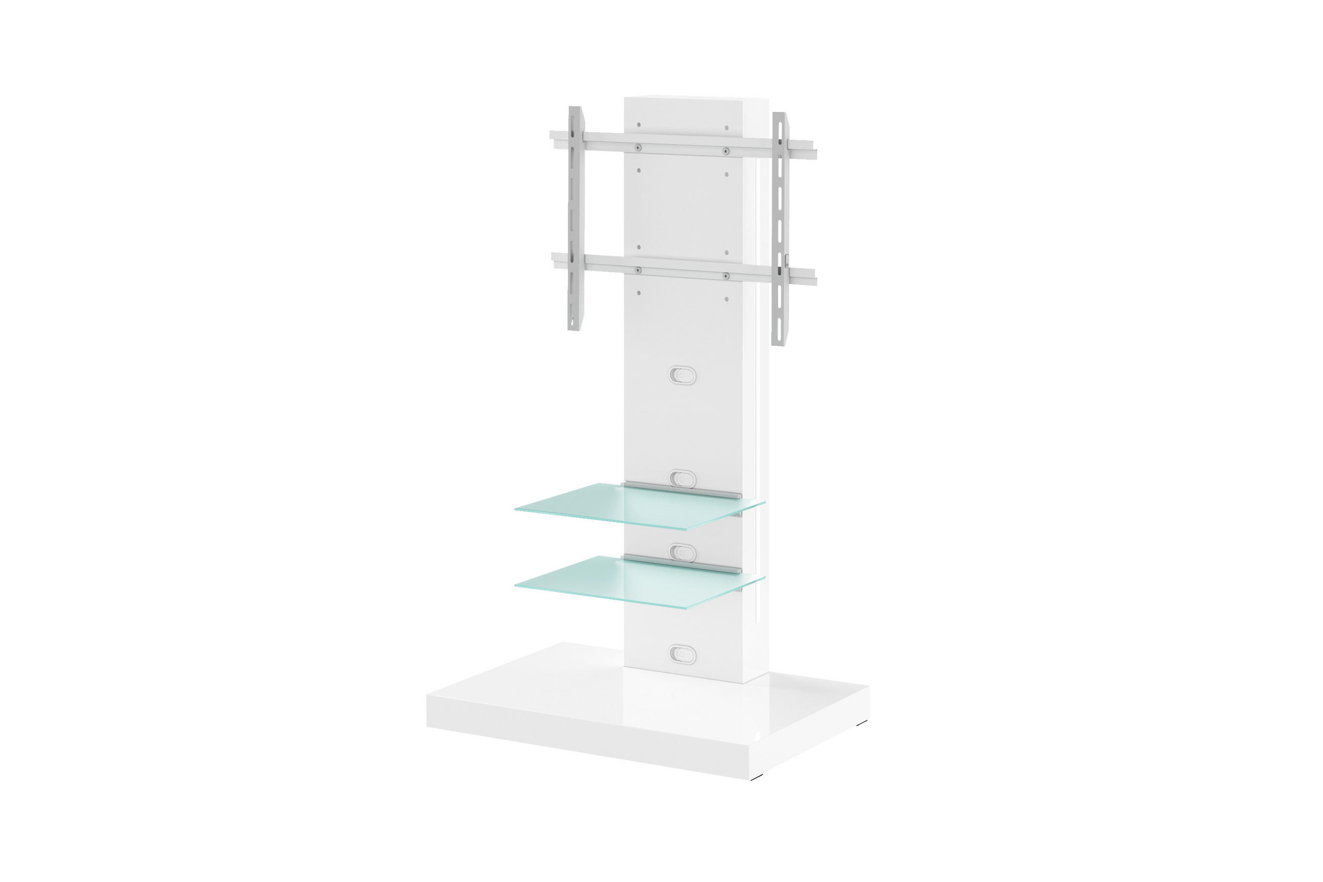 TV RACK rechteckig Weiß Hochglanz Glas 78/132/54 cm - Weiß Hochglanz, Holzwerkstoff (78/132/54cm)