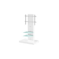 TV RACK rechteckig Weiß Hochglanz Glas 78/132/54 cm - Weiß Hochglanz, Holzwerkstoff (78/132/54cm)