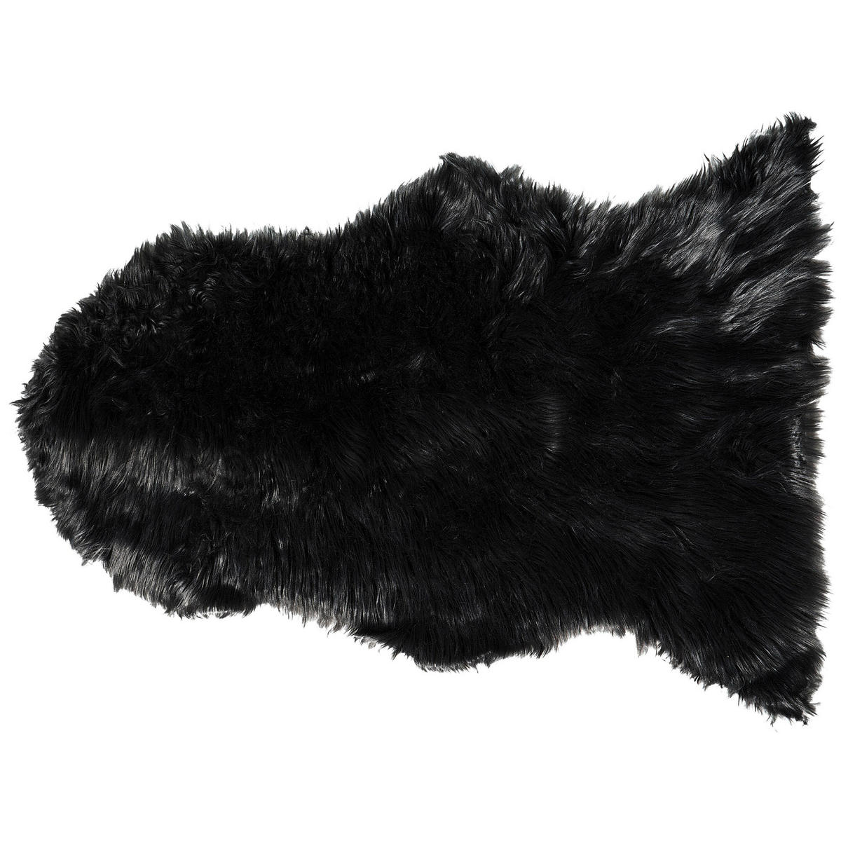 KUNSTFELL-TEPPICH Mungo 88/53 cm - Schwarz, Kunststoff (53/88cm) - Beliani