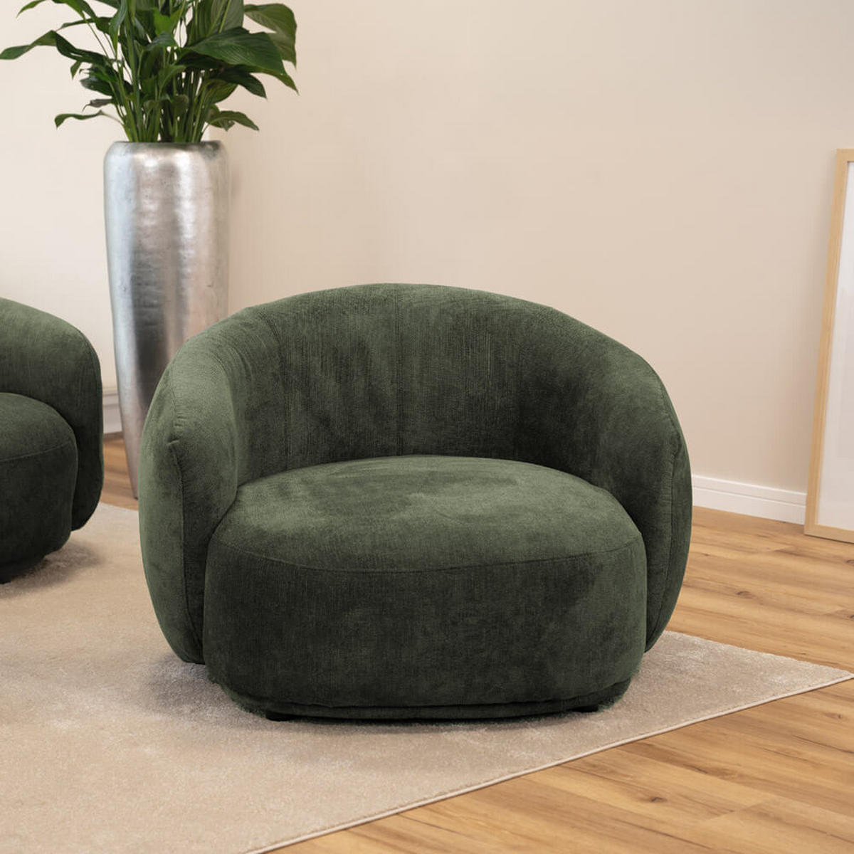 LOUNGE SET CASARA - Webstoff Dunkelgrün - Dunkelgrün, Kunststoff (258/72/128cm) - Home Deluxe