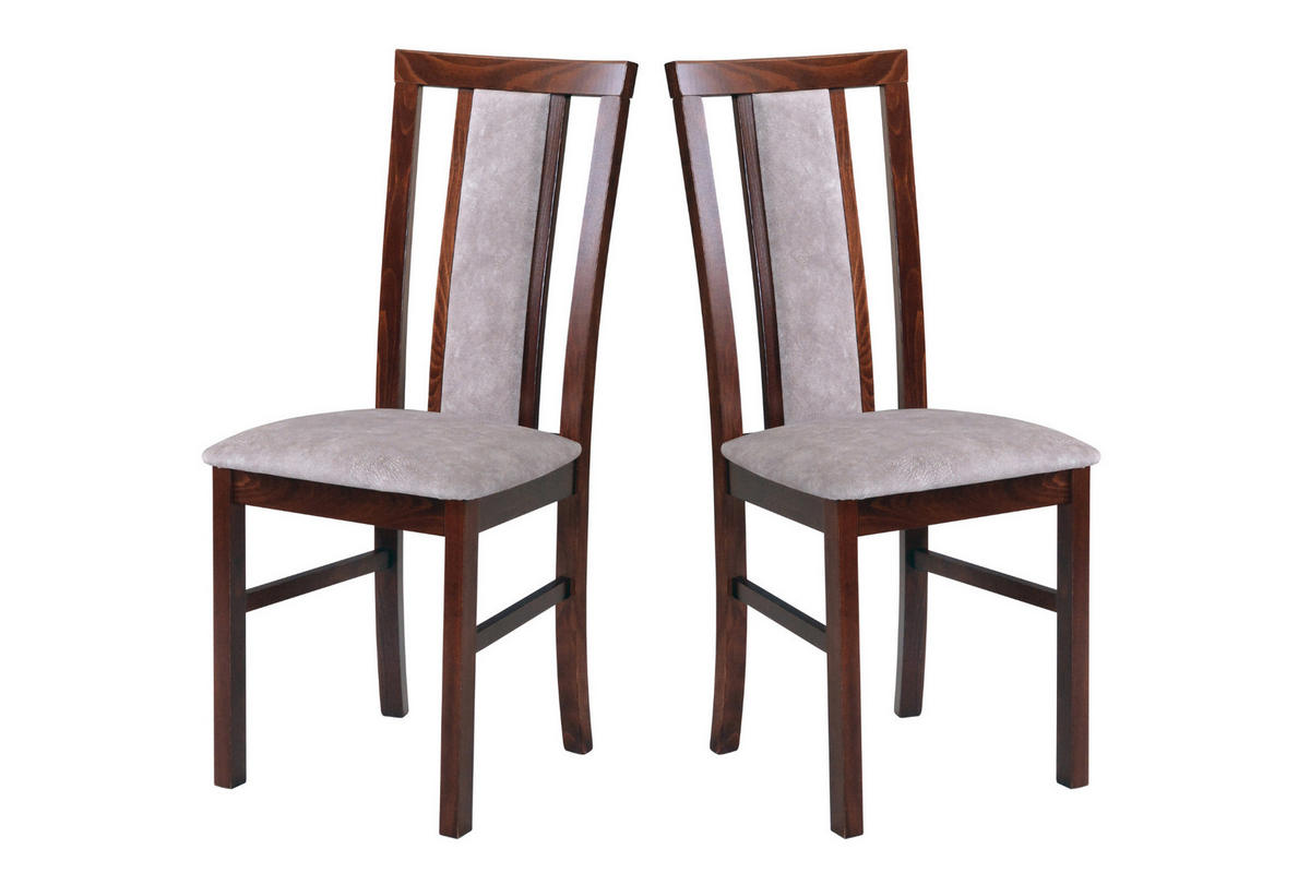 STUHL 2er Milano 7, nussbaum - Walnussfarben, Holz (43/93/40cm) - Leaf Design