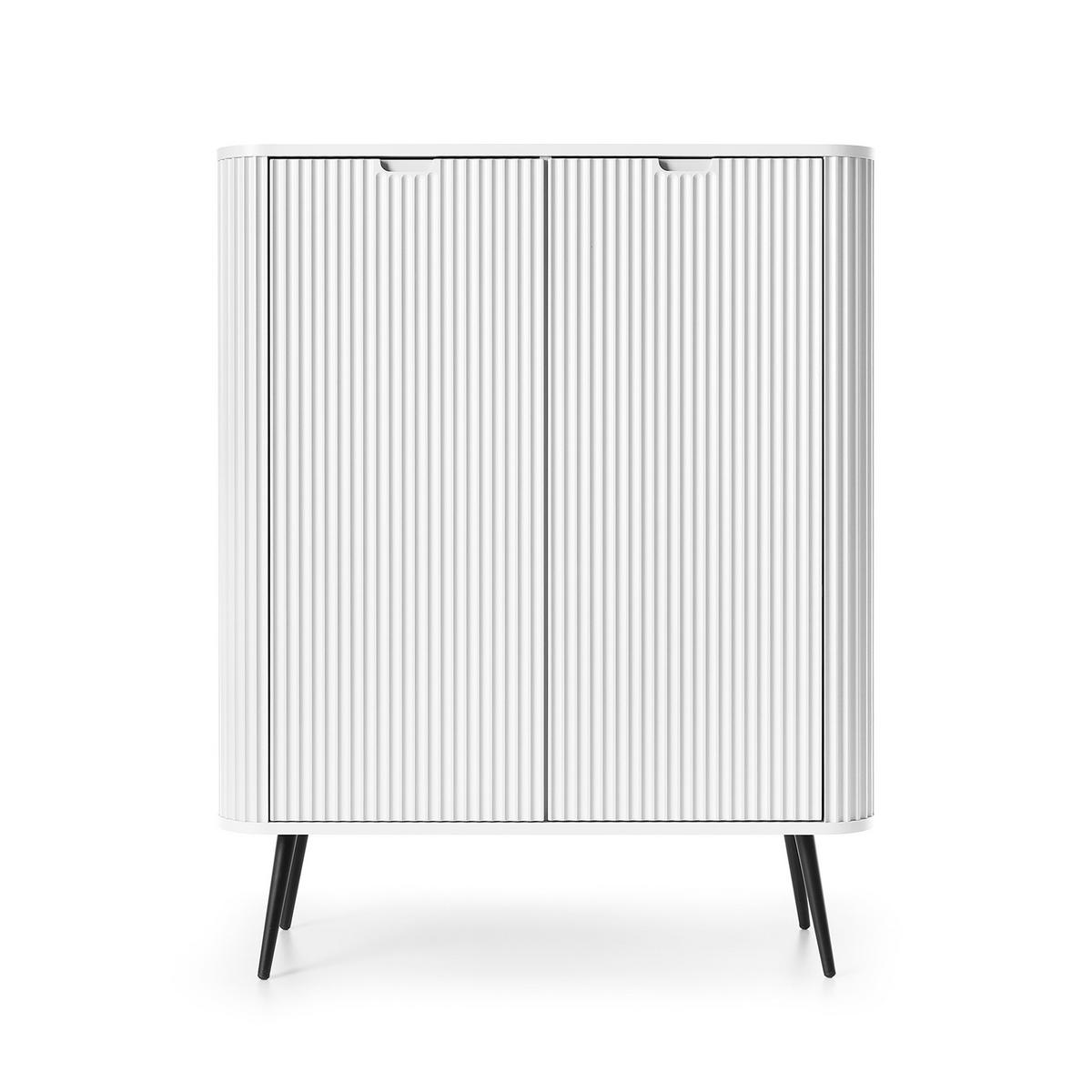 HIGHBOARD ZENZERO 103/129/39 cm mit 2 Türen Weiß - Weiß, Holzwerkstoff (103/129/39cm) - MASSENO