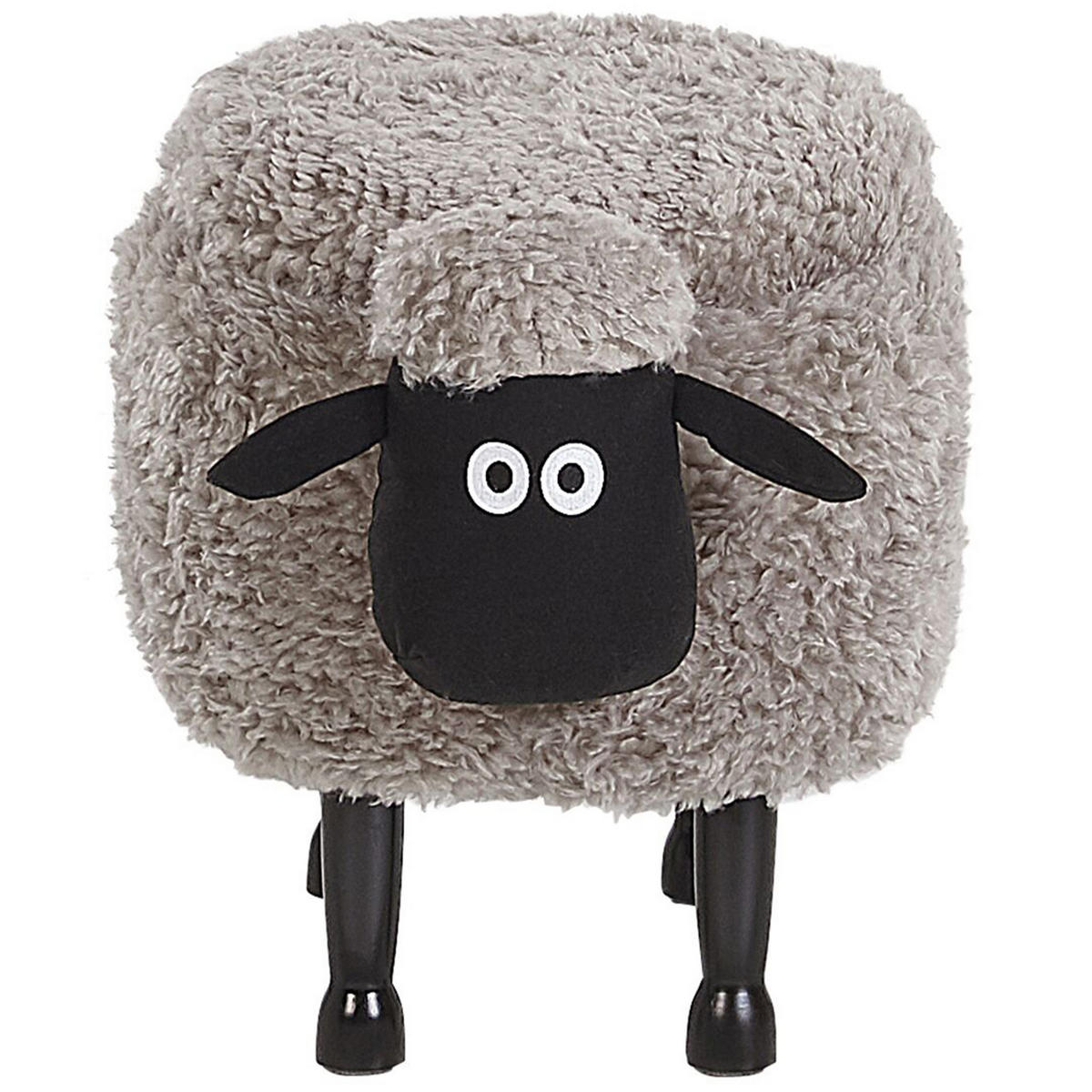 TIERHOCKER Sheep 35/55/40 cm - Grau, Kunststoff/Textil (55/40/35cm) - Beliani