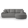 ECKSOFA Teddy L Grau, Bouclé-Stoff, rechts - Schwarz/Grau, Textil (270/170cm) - Beautysofa