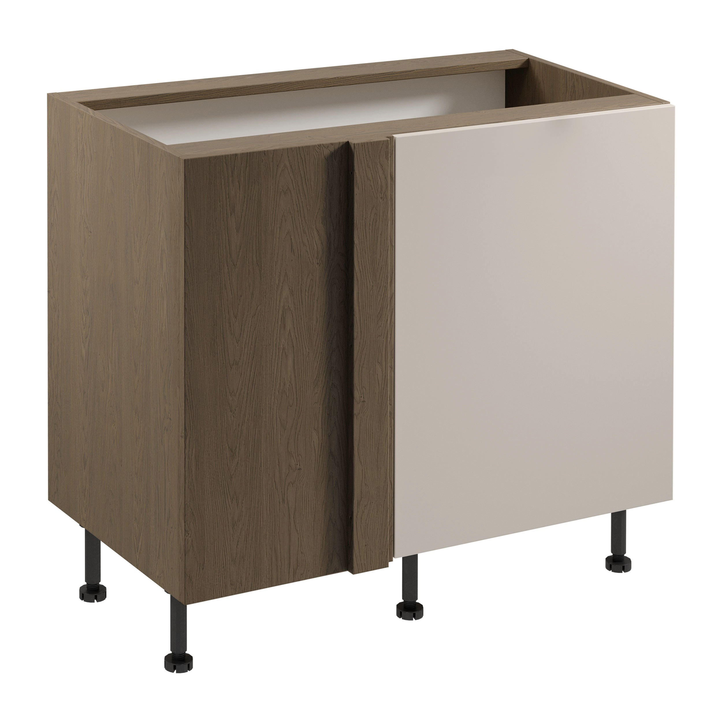 ECKUNTERSCHRANK D100N P/L – Sorento Beige – Gerade mit Blindteil – Beige / Eiche - Eichefarben/Beige, Holzwerkstoff (100/87/56cm) - ROYAL24_MARKT