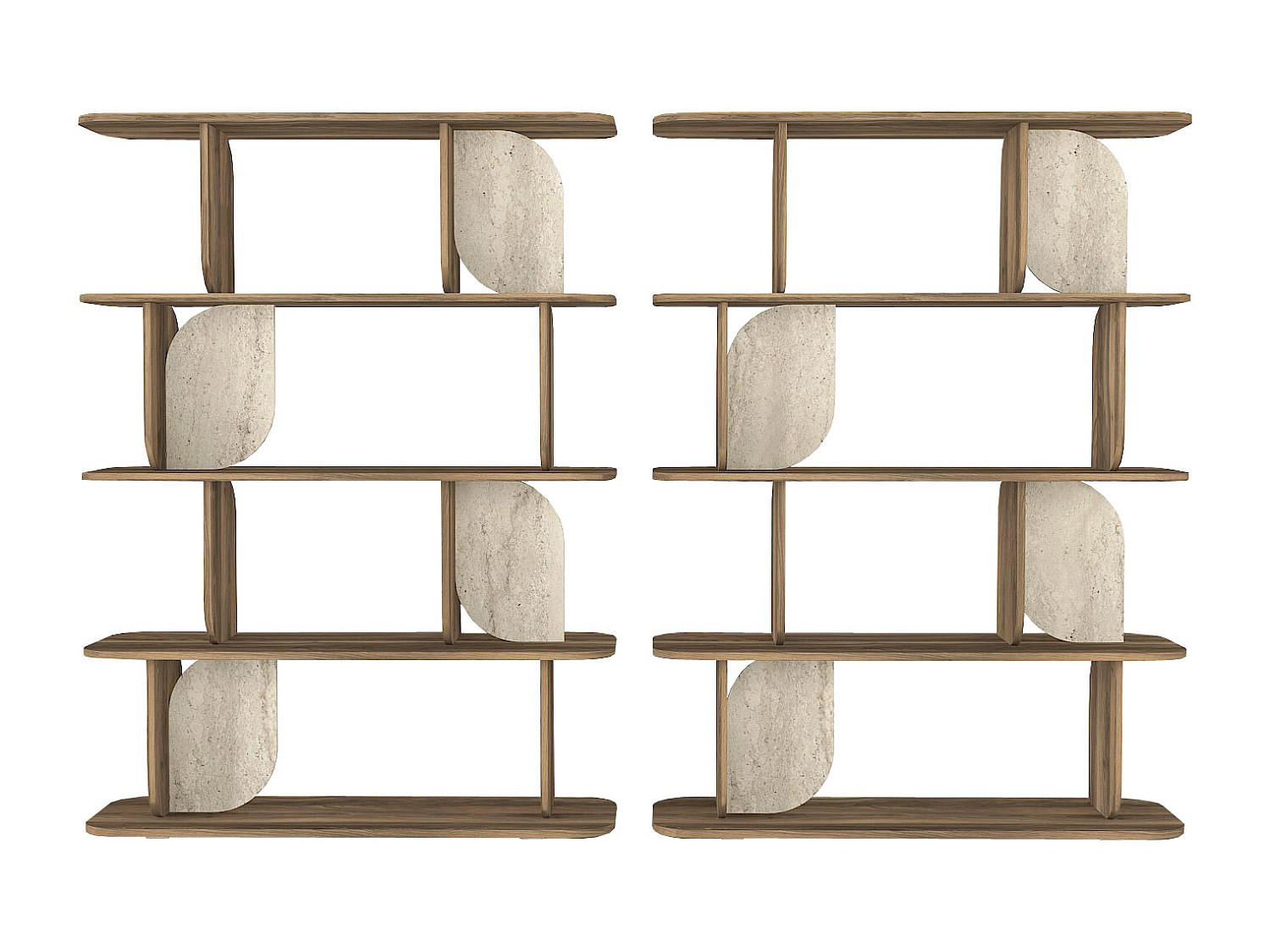 REGAL - 120 cm x 40 cm - holz - naturfarben dunkel, beige Neleria - Beige/Naturfarben, Holz (120/160.5/40cm) - Vente-Unique