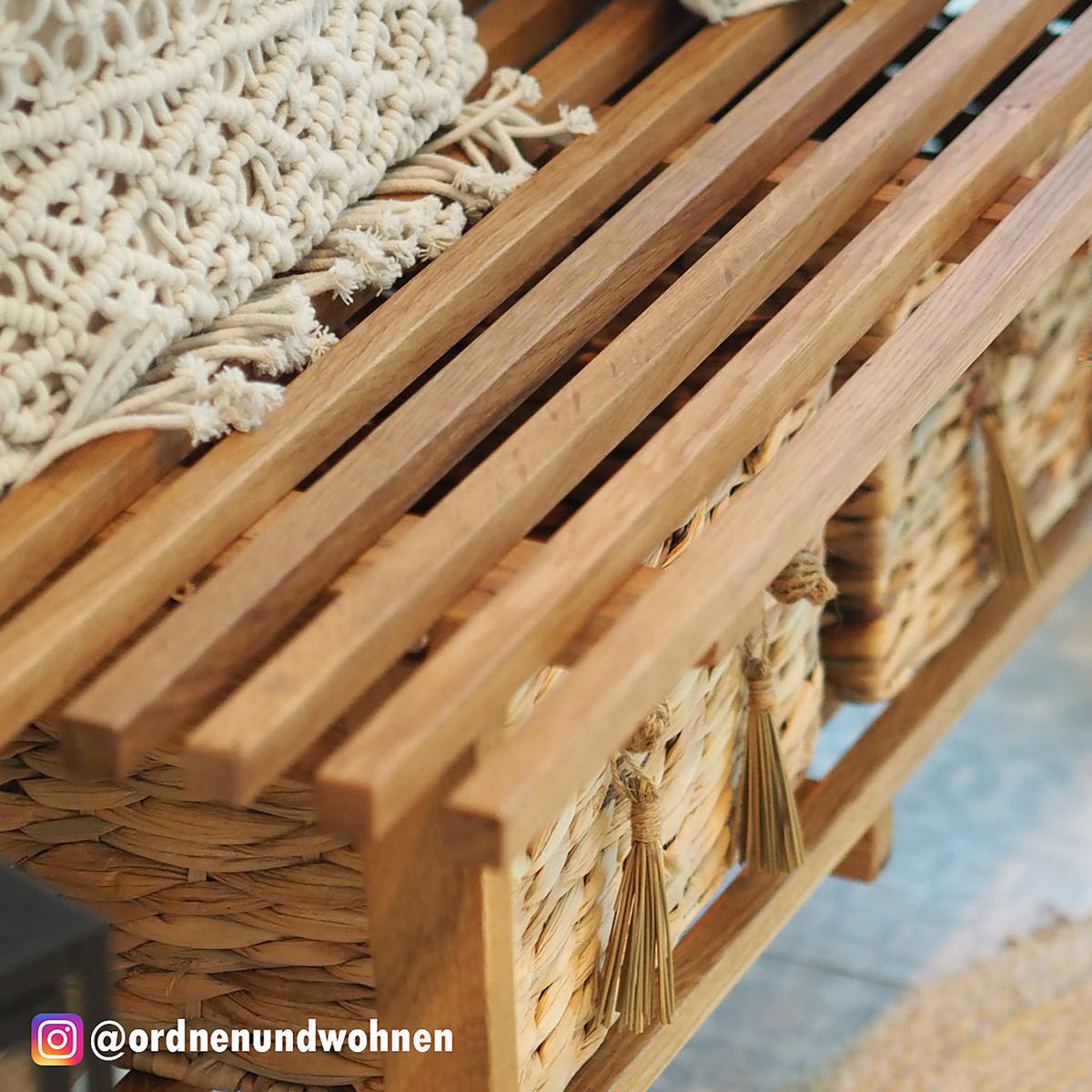 GARDEROBENBANK - Eiche massiv - Braun, Holz (100/45/35cm) - home24