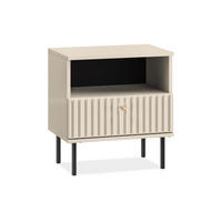 NACHTTISCH DROMA mit Goldelementen, Creme - Creme, Holz (50/53/34cm) - KONSIMO®