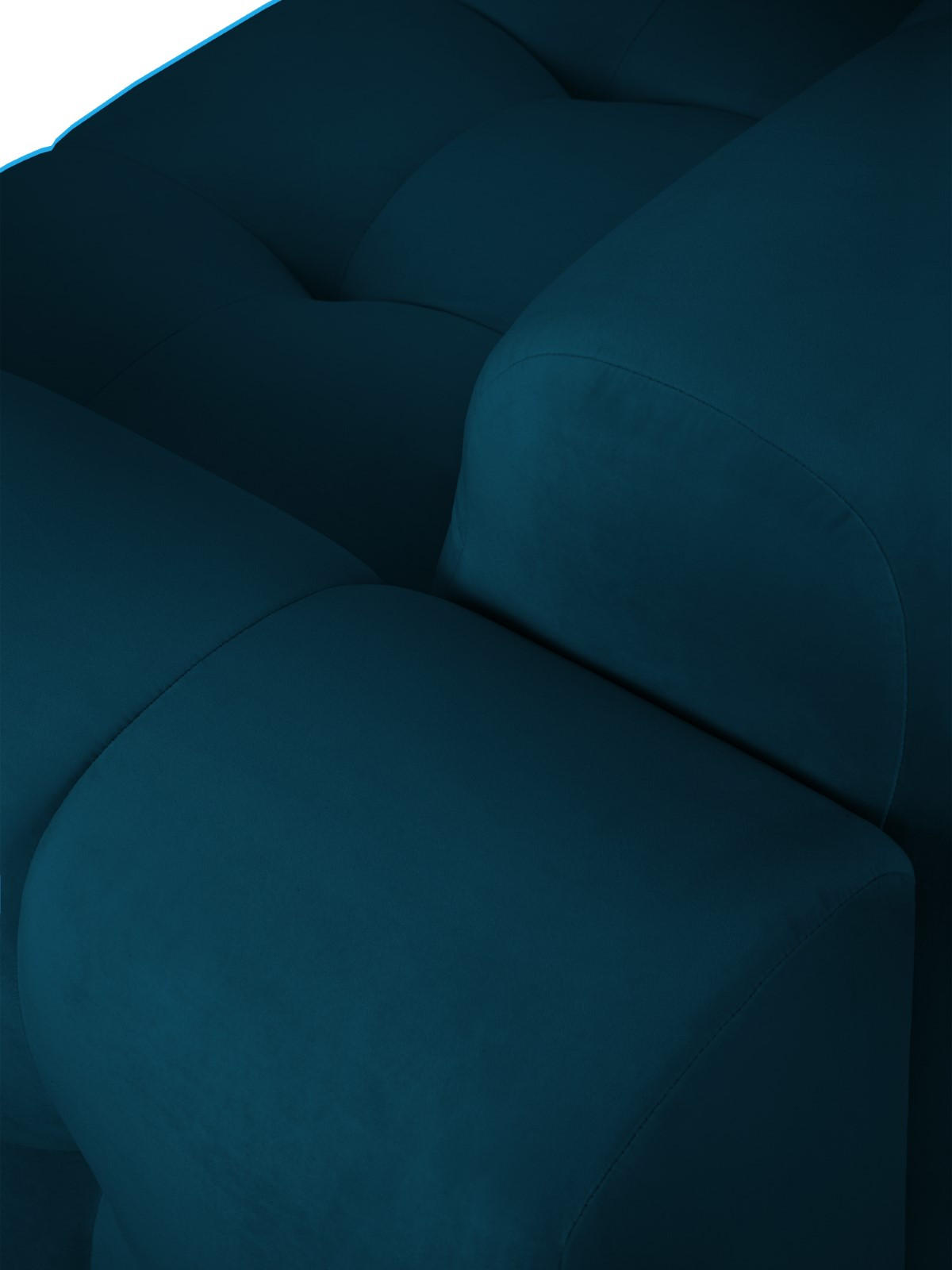 SOFA Kendal aus Samt marineblau 4 Sitzplätze - Blau, Textil (255/79/103cm) - Micadoni