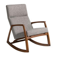 SCHAUKELSTUHL Schaukelstuhl aus grauem Stoff 68/90/96 cm - Walnussfarben/Grau, Textil (68/96/90cm) - ANGEL CERDA