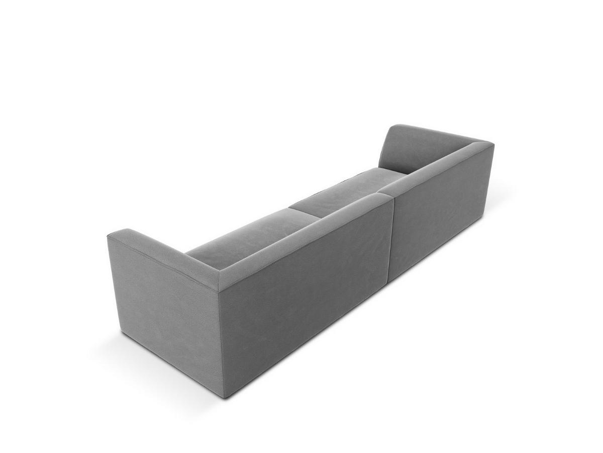 SOFA Ruby aus Samt grau 4 Sitzplätze - Grau, Textil (93/69/302cm) - Micadoni