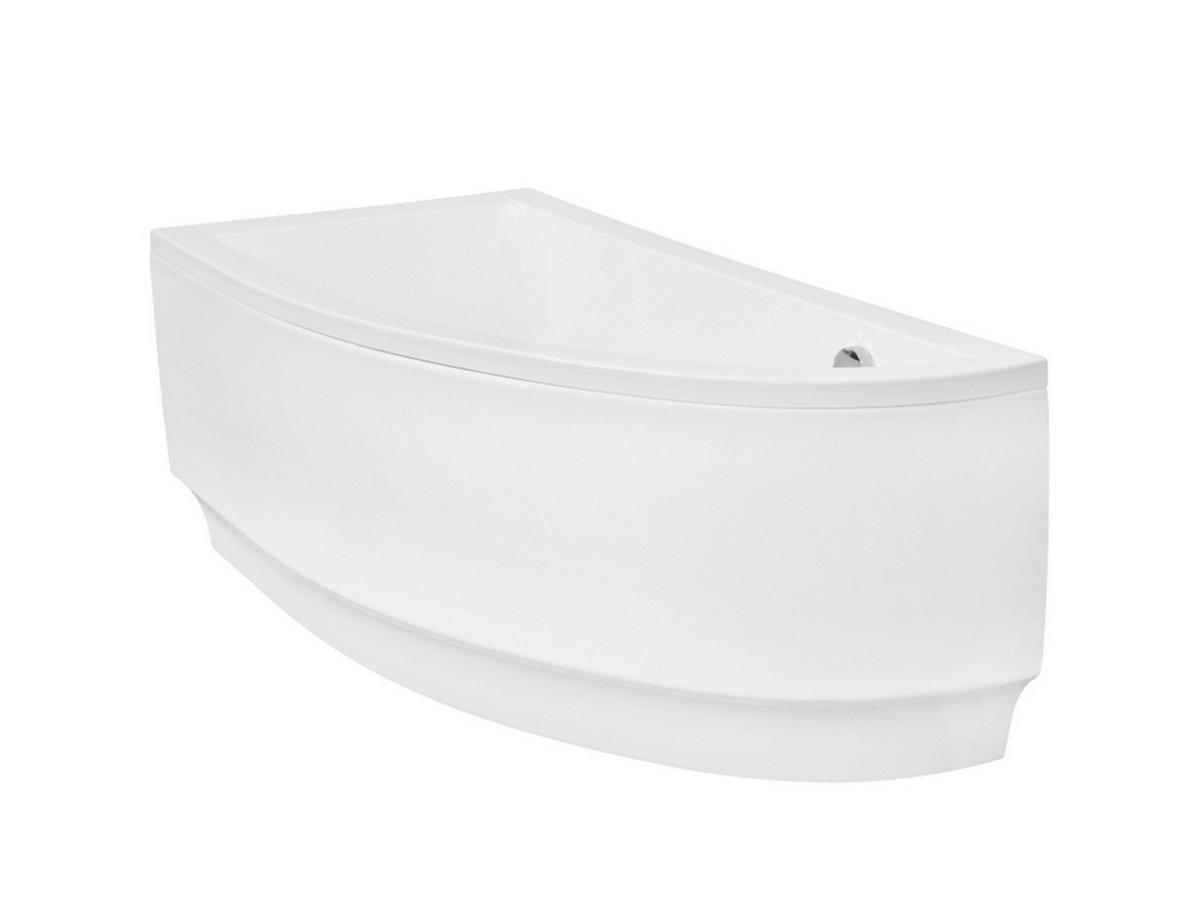 BADEWANNE Eckwanne PRAKTIKA 140/70 Links mit Schürze Ablauf Füße - Weiß, Kunststoff (70/57.5/140cm) - bad land