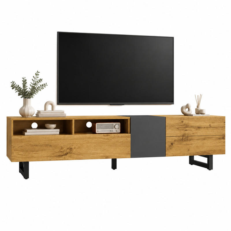 Beauniv Tv-Element Grau 36.5x42x170 cm