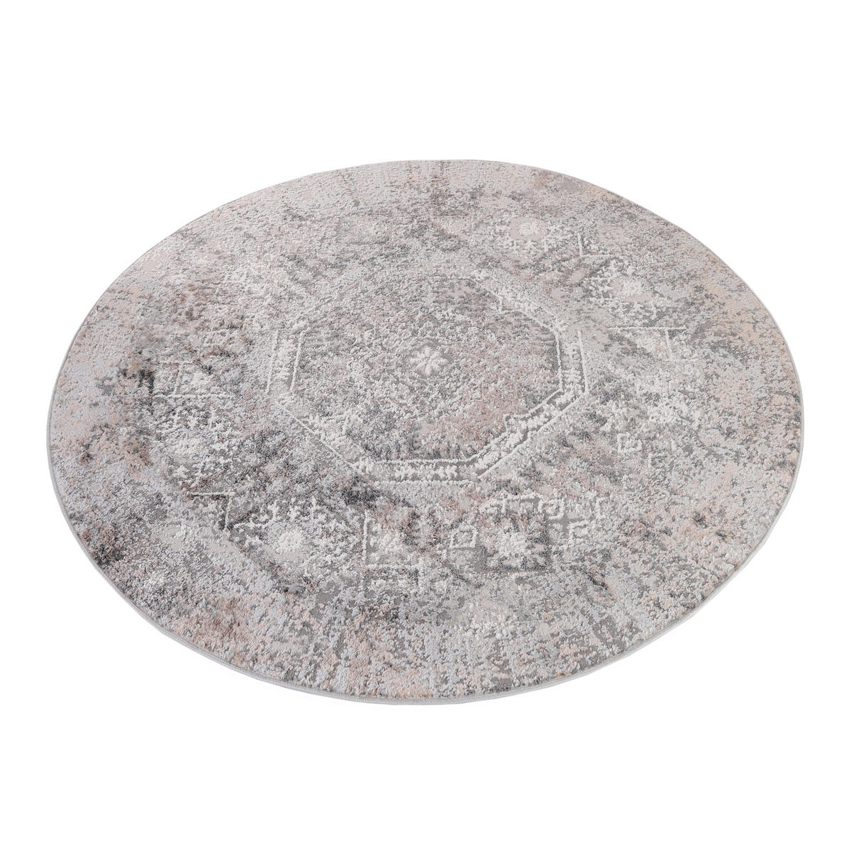 TEPPICH VALLEY Grau Rund 120/120 cm - Grau, Textil (120/120cm) - Tapiso