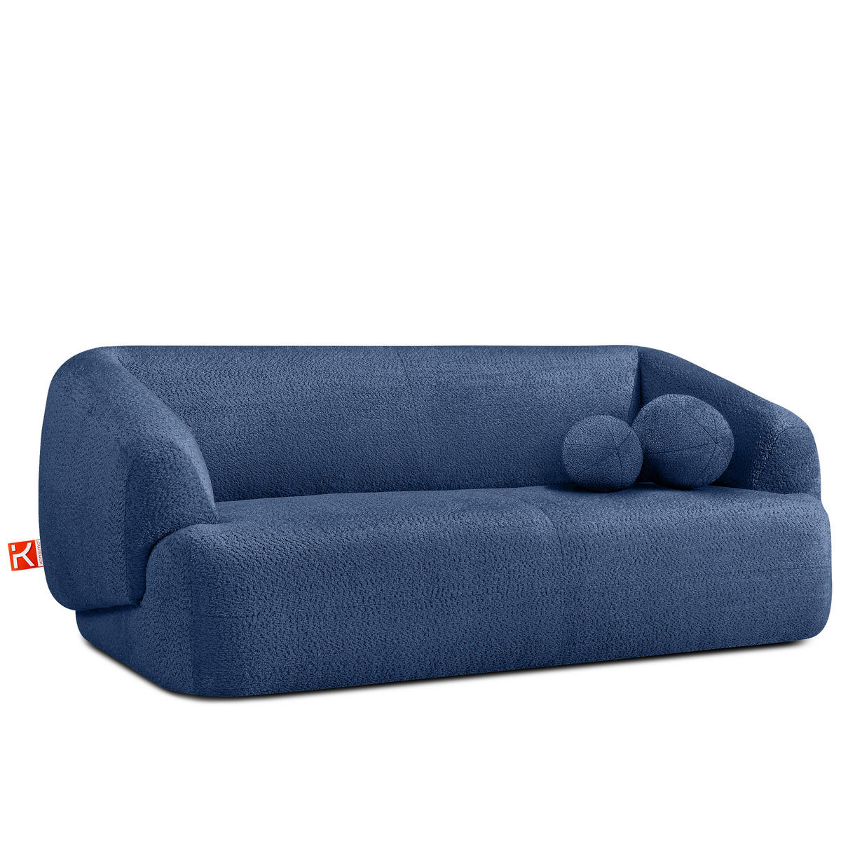 EINZELSOFA VIRA, Blau, Chenille - Blau/Schwarz, Holz/Holzwerkstoff (210/84/100cm) - KONSIMO®