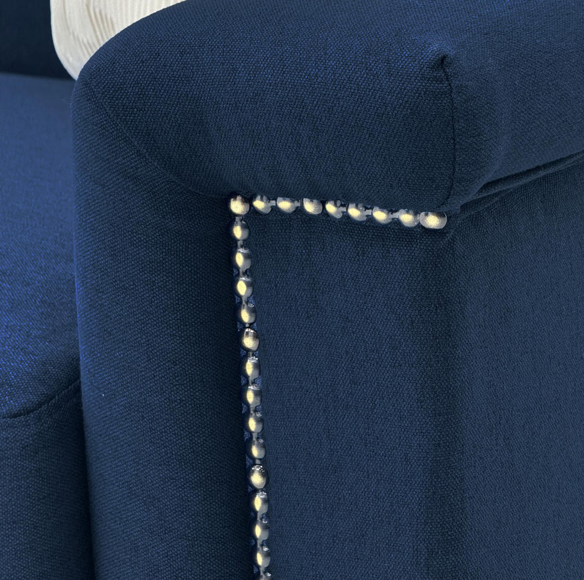 2-SITZER 172/72/82 cm blau aus Holz mit Federkern und Metallfüßen - Blau, Textil (73.5/81.5/172cm) - OKWISH