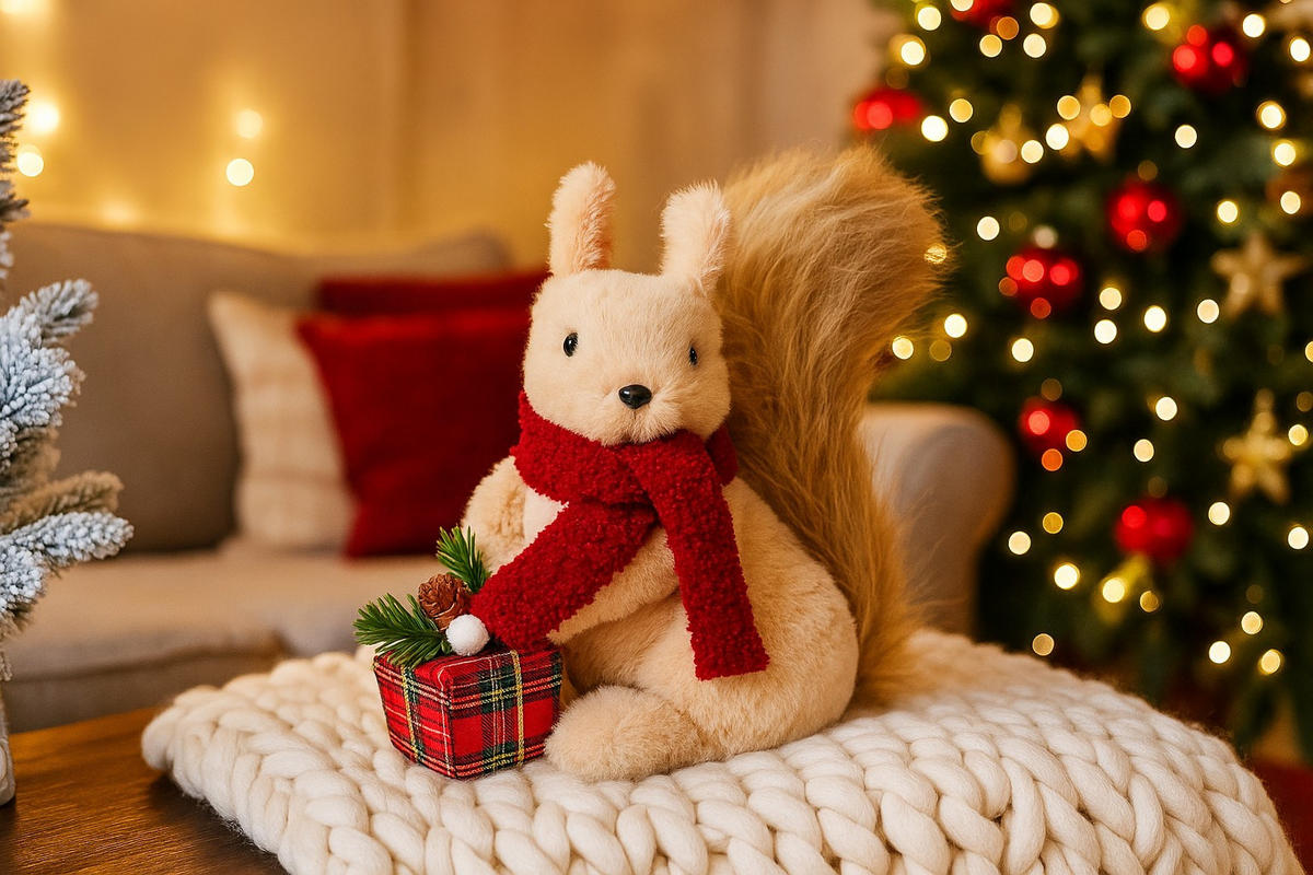 WEIHNACHTSFIGUR Eichhörnchen 20 cm - Beige, Textil (11/20/18cm) - Home Styling Collection