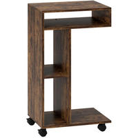 BEISTELLTISCH 40/69/30 cm Rustikal-Braun aus Holz mit 4 Rollen - Braun, Holz (40/30/69cm) - OKMYHOME