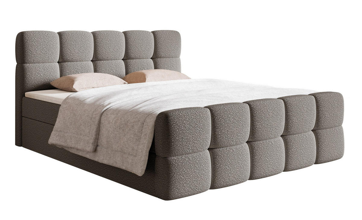 BOXBETT Cloudy Grau Boucle-Bezug 160/200 cm - Grau, Textil (160/200cm) - Selsey