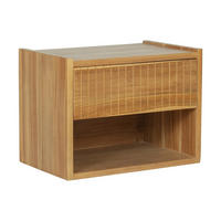 HÄNGENDER Nachttisch – 1 Schublade & 1 Fach – Teakholz – Naturfarben – REVUKA - Naturfarben, Holz (47/35/30cm) - Vente-Unique