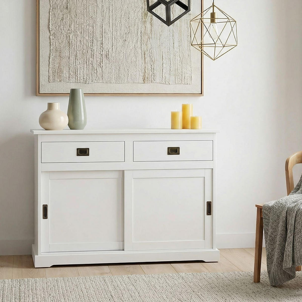 KOMMODE SAVONA - Weiß, Holz (110/84/46cm) - IDIMEX