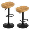 BARHOCKER 2er Set mit Sattelsitz, aus Massivholz, Dunkle Holzoptik - Buchefarben/Schwarz, Holz/Metall (41.5/60/31.5cm) - Woltu