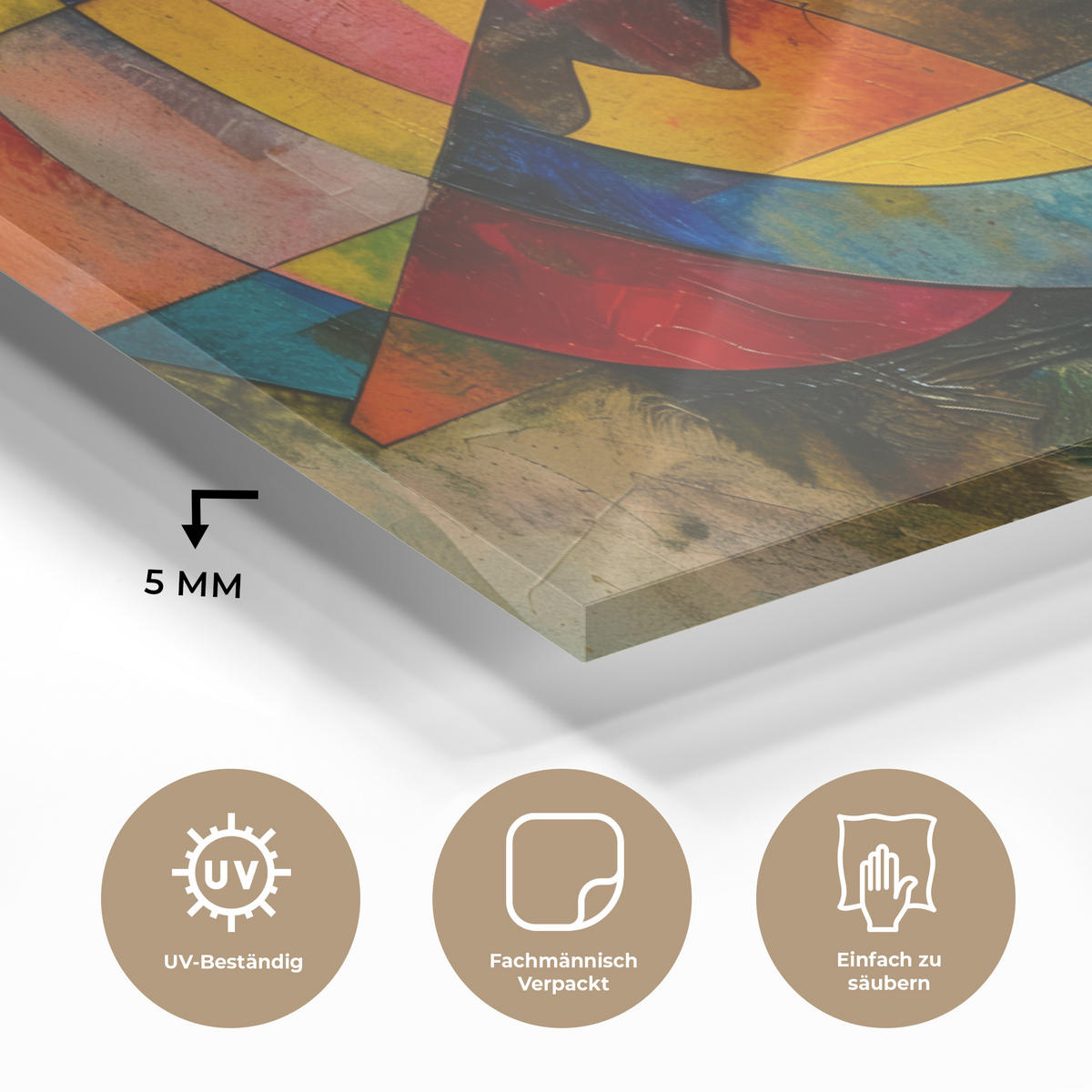 ACRYLGLASBILD Kunst - Abstrakt - Modern 120x60 cm - Gelb, Glas (120/60cm) - MuchoWow