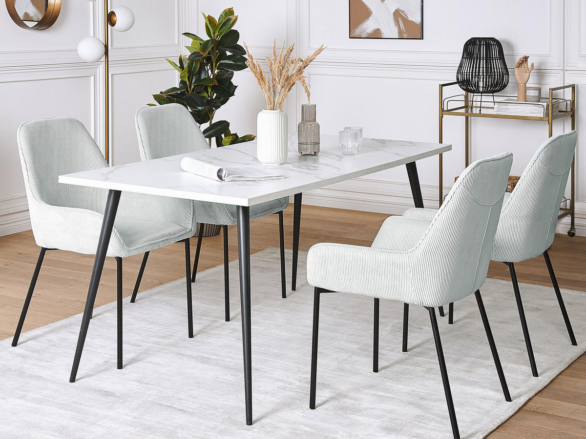 STUHL 2er-Set Cord Grün Loverna - Grün, Textil/Metall (56/89/59cm) - Beliani