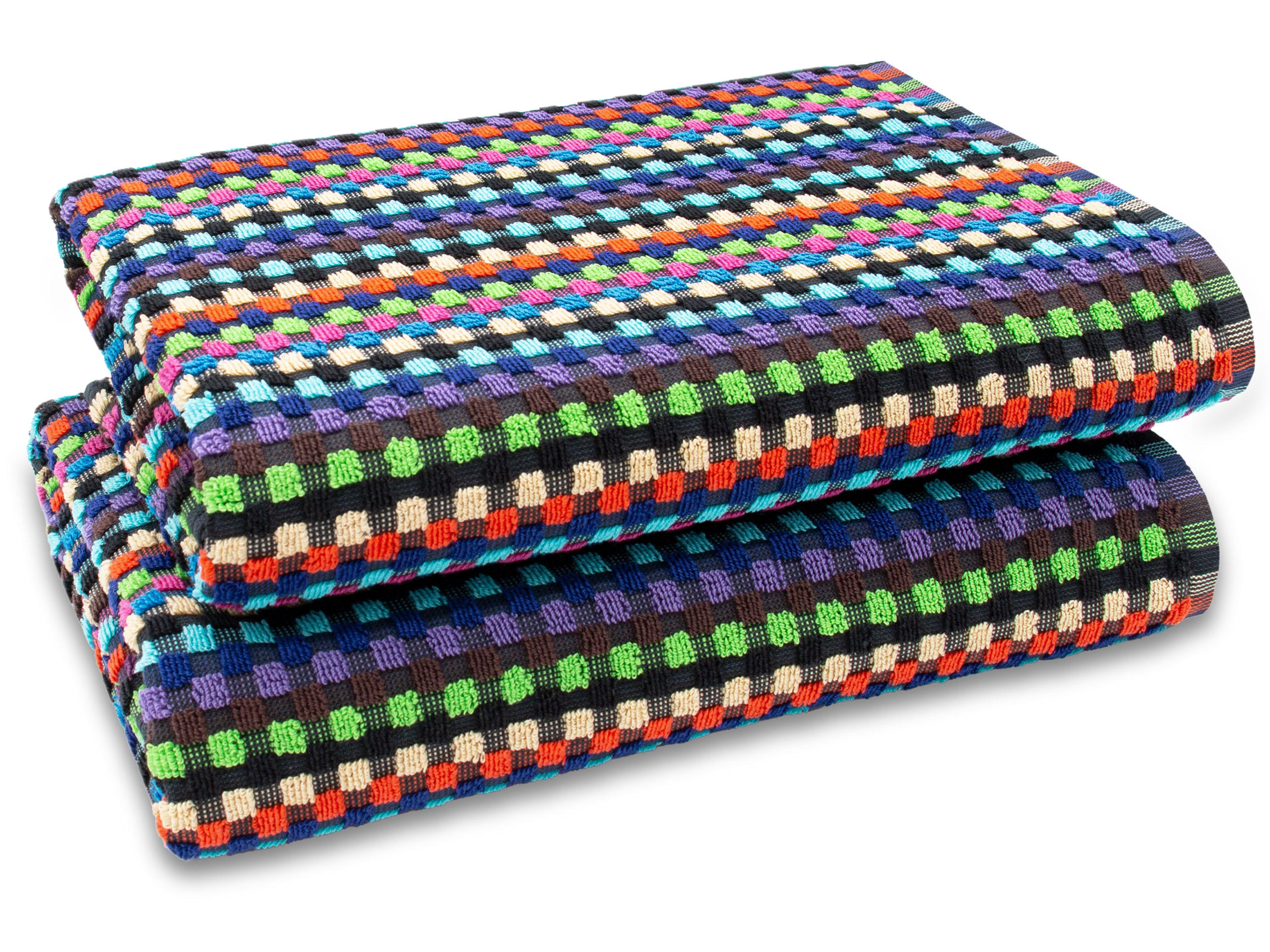 DUSCHTÜCHER, 2er-Set, 70x140 cm, 100% Baumwolle, bunt - Multicolor, Textil (70/140cm) - Zollner