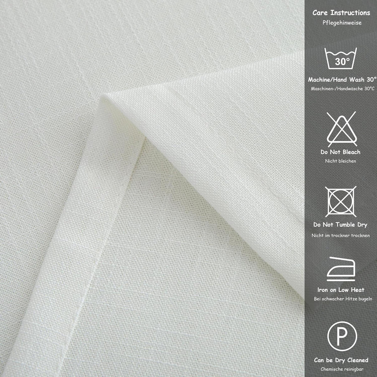 TISCHLÄUFER Leinenoptik abwaschbar, Lotuseffekt, 30x120 cm, Weiß - Weiß, Textil (30/120cm)