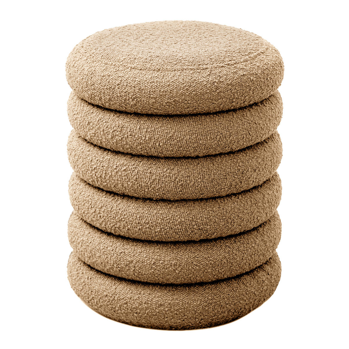 HOCKER BLOSSOM XS mit Stauraum Hellbraun - Hellbraun, Textil (40/43/40cm) - SVITA