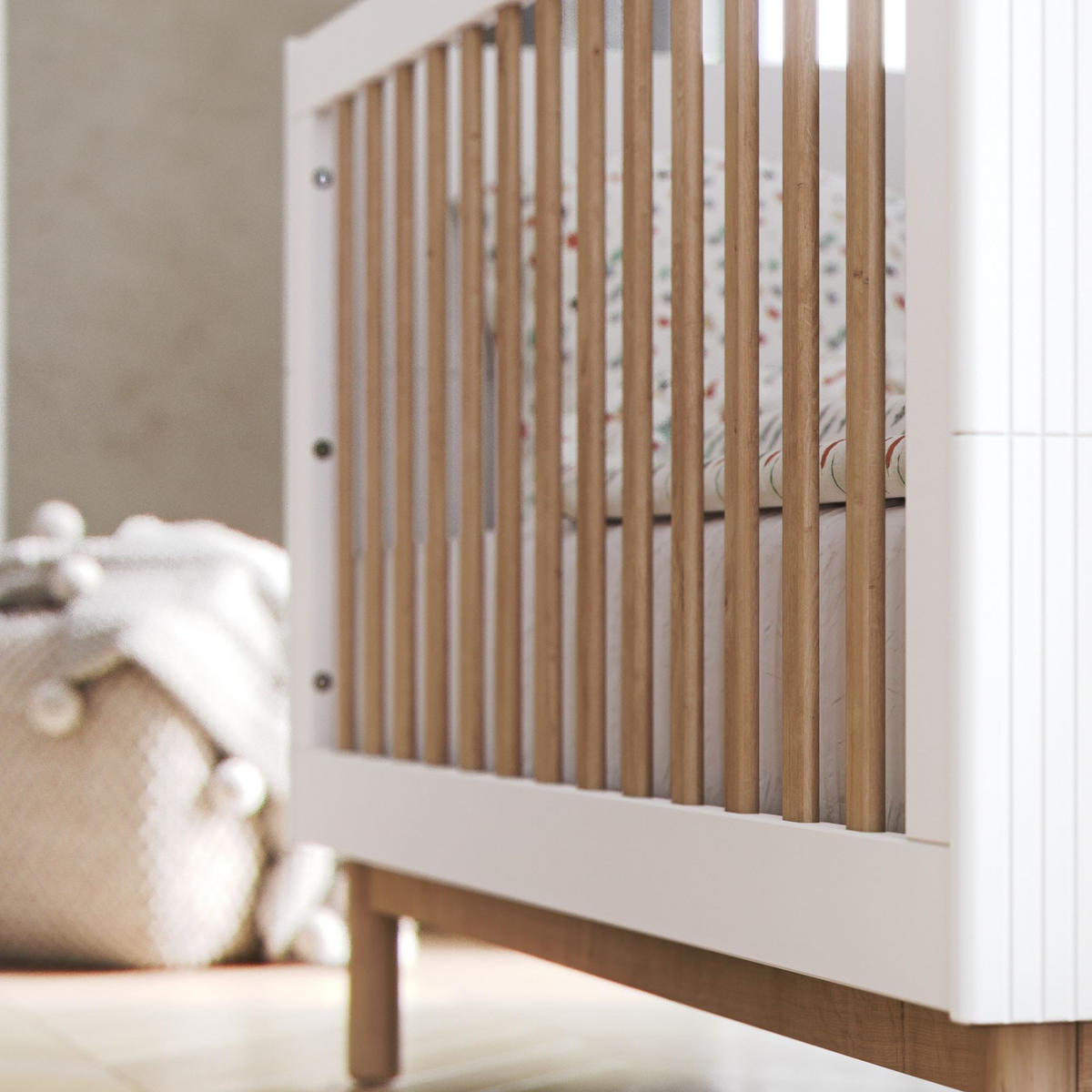 GITTERBETT LOTTI - Beige, Holz (144/88/76cm) - KONSIMO®